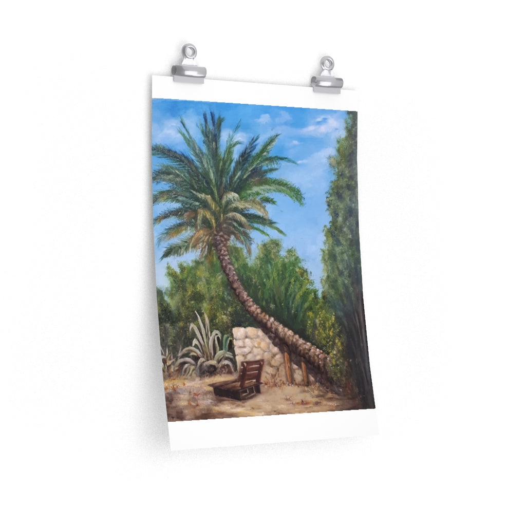 Leaning Palm Tree Poster