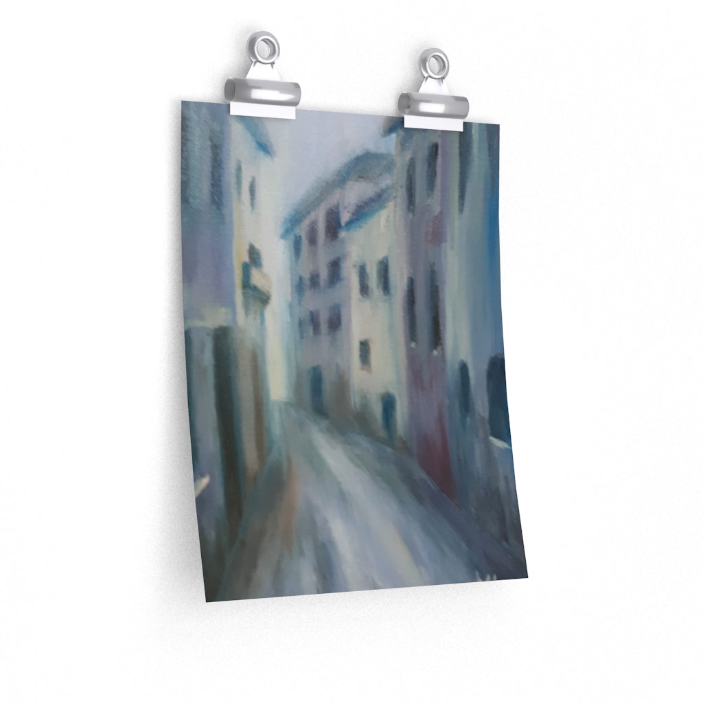Rainy Cityscape Poster