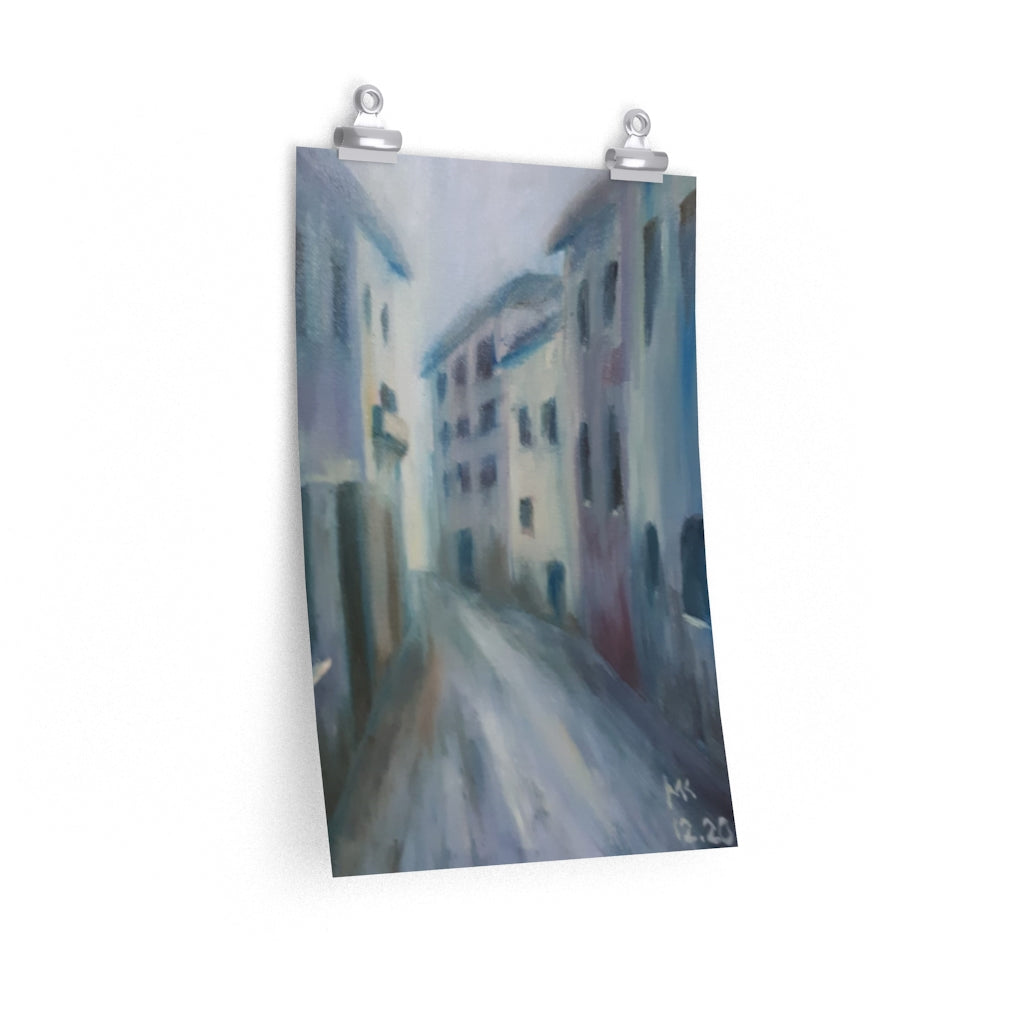 Rainy Cityscape Poster