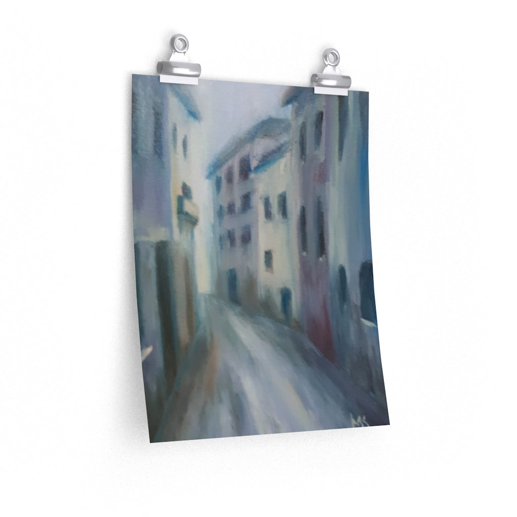 Rainy Cityscape Poster