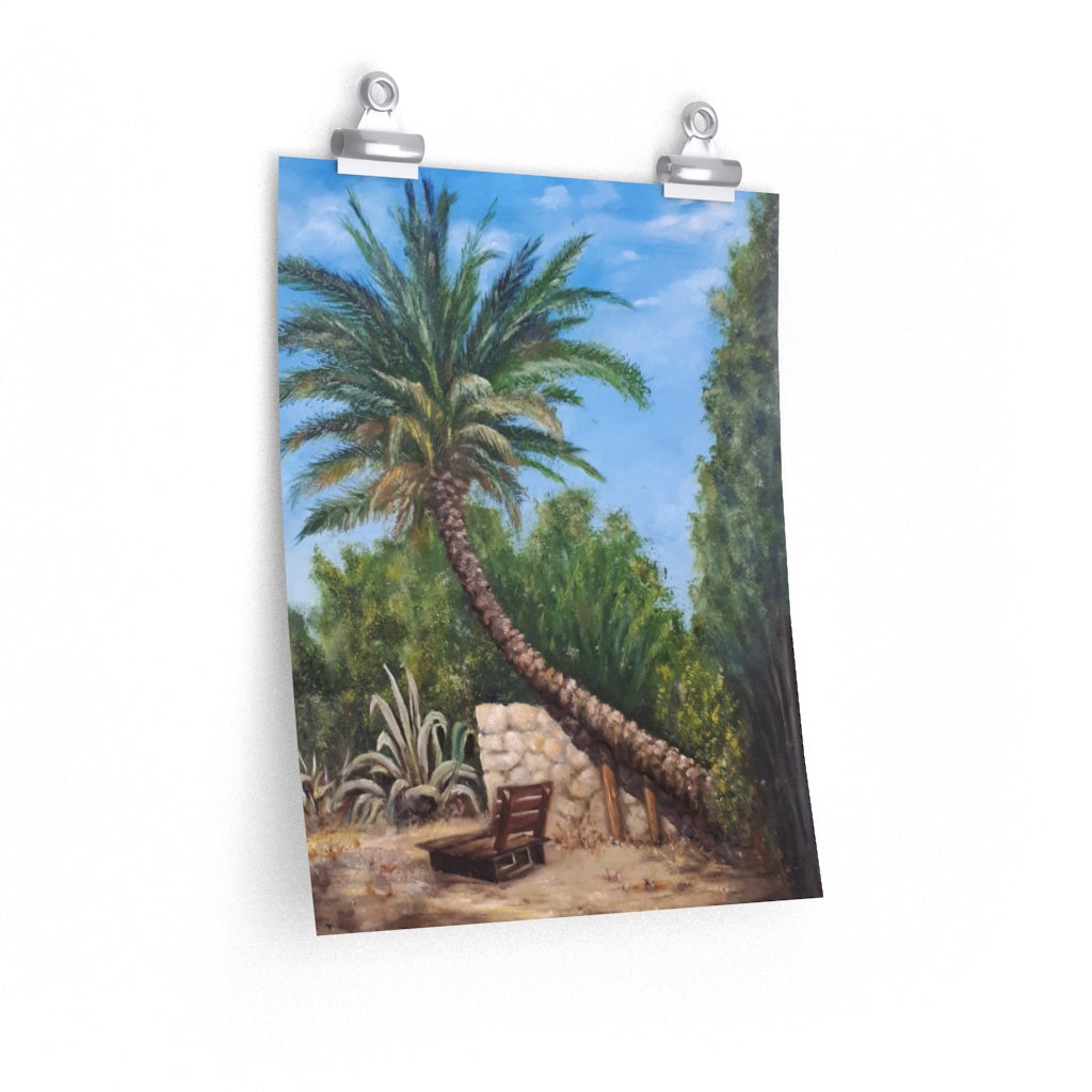 Leaning Palm Tree Poster