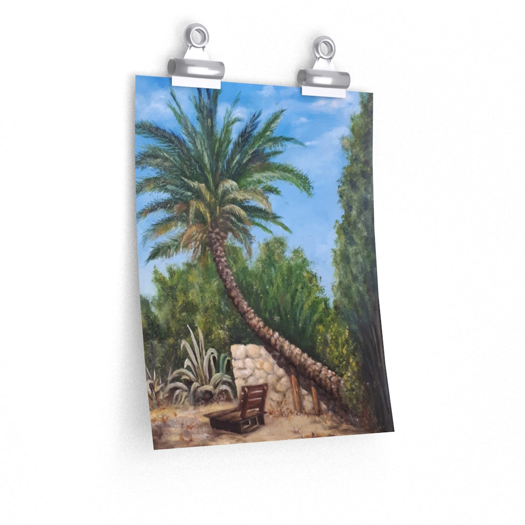 Leaning Palm Tree Poster