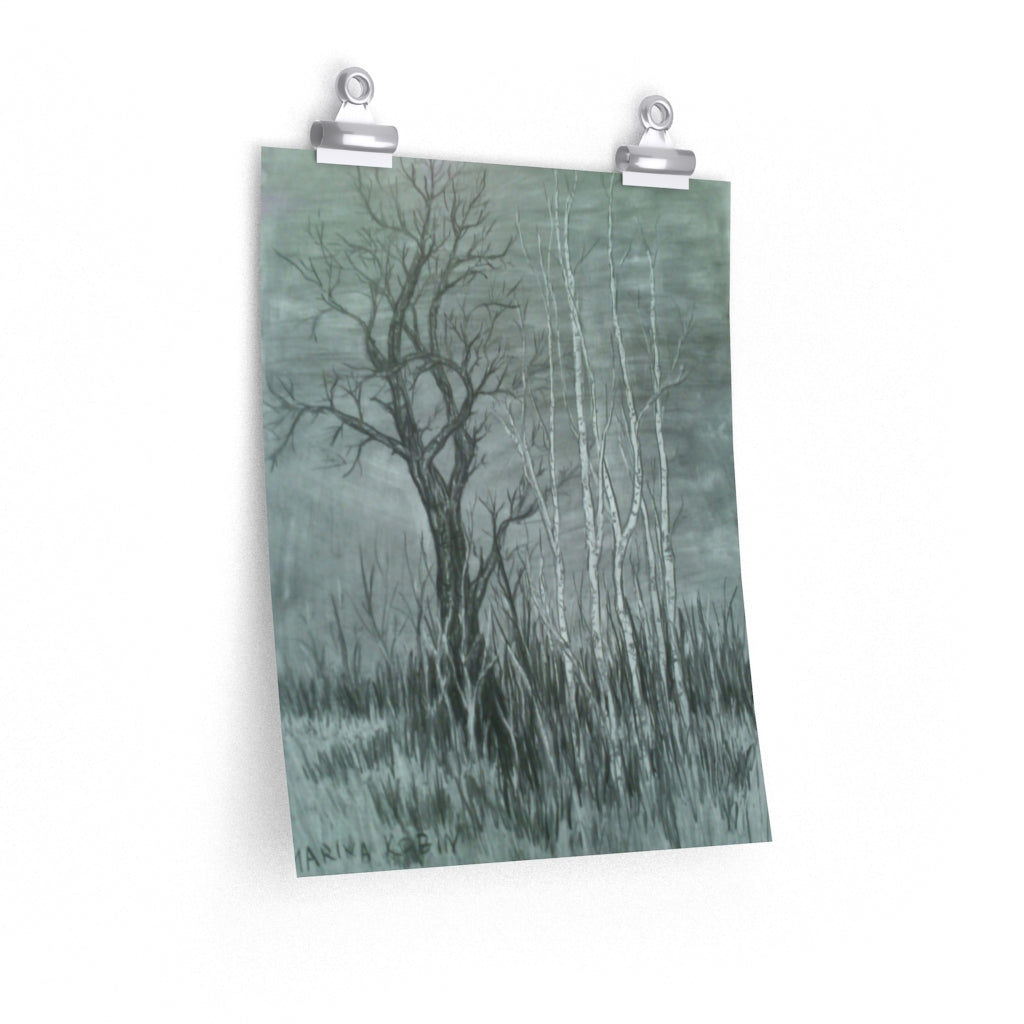 Black  & White Grim Tree Poster