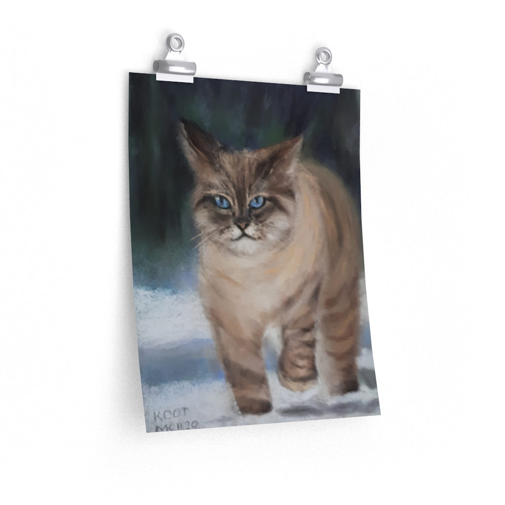 Snowy Cat Poster