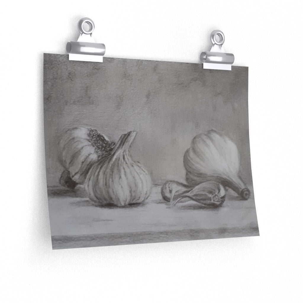 Black & White Garlic Poster