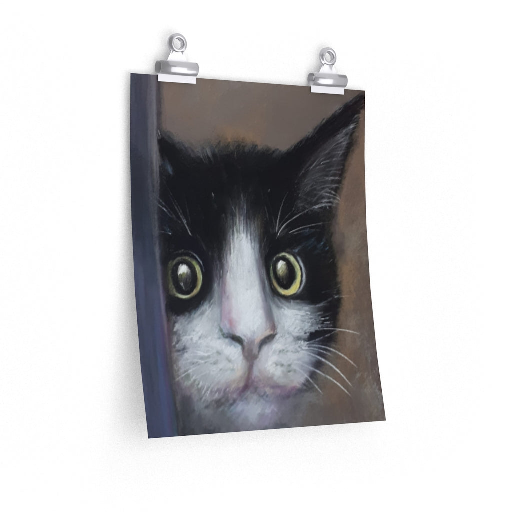 Peeking Cat Poster
