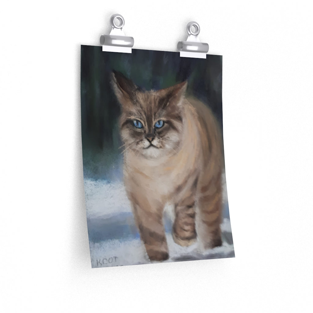 Snowy Cat Poster