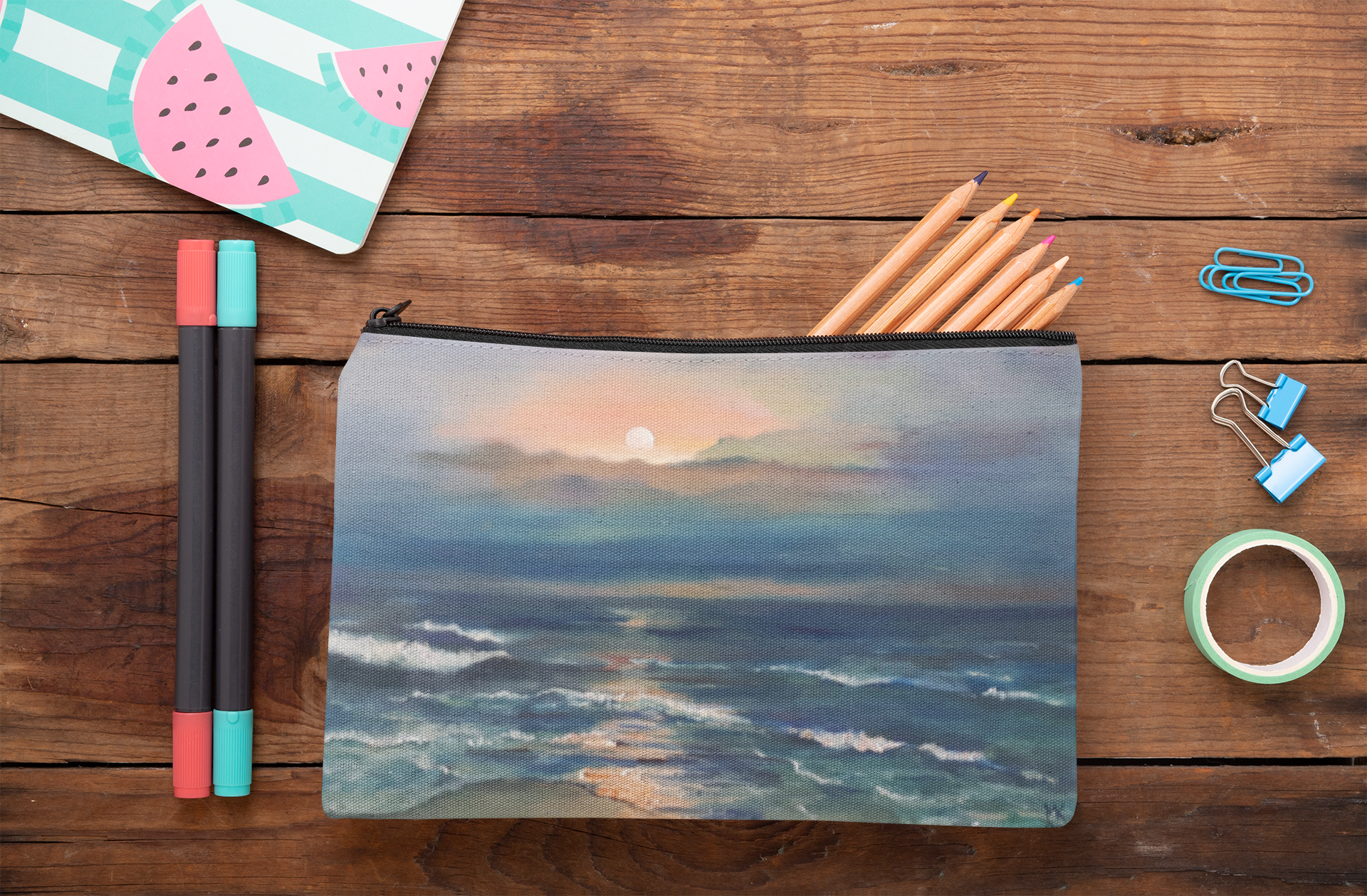 Ocean Sunset Accessory Pouch