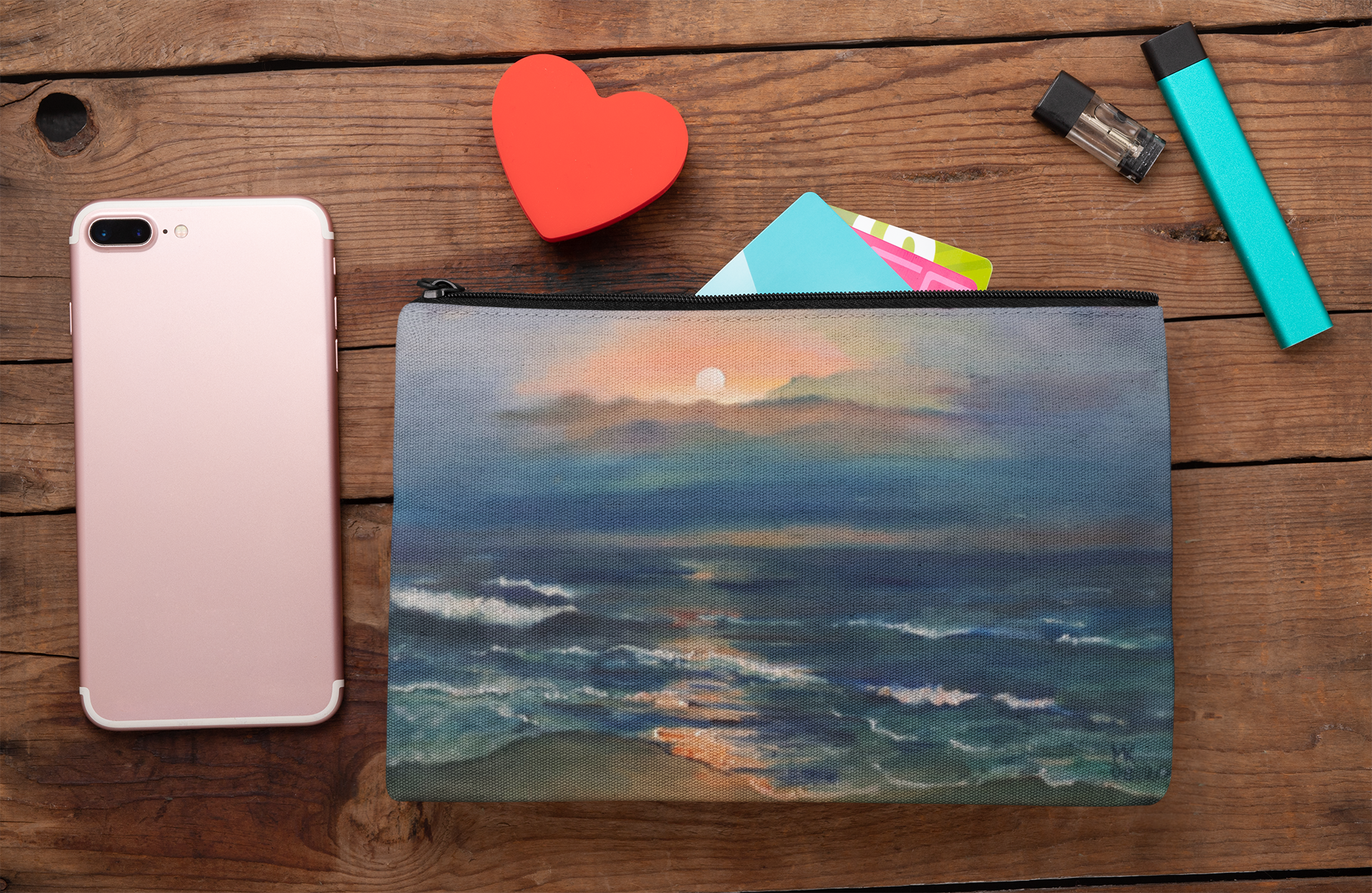 Ocean Sunset Accessory Pouch